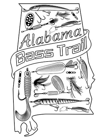 Alabama Bass Trail Coloring Sheet Lures